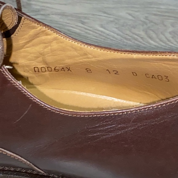 Ermenegildo Zegna Men's Dark Brown Leather Oxfords 8D Square Toe - Picture 3 of 10